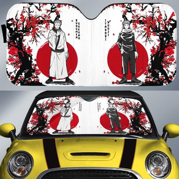 Yuji Itadori And Ryomen Sukuna Car Sunshade Custom Japan Style Jujutsu Kaisen Anime Car Accessories