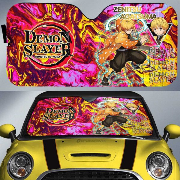 Zenitsu Agatsuma Car Sunshade Custom Demon Slayer Anime Car Accessories