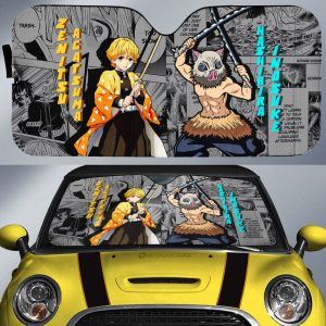 Zenitsu And Inosuke Car Sunshade Custom Demon Slayer Anime Mix Mangas