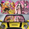 Zenitsu And Nezuko Car Sunshade Custom Demon Slayer Anime Car Accessories