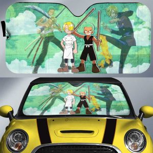 Zoro And Sanji Car Sunshade Custom Map Car Accessories For Fans